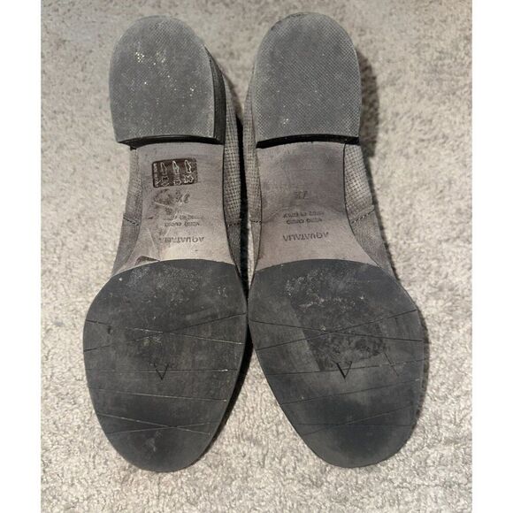 Aquatalia Taylor Dark‎ Grey Textured Suede Leather Ankle Heel Booties Boots 7.5 - Picture 6 of 8